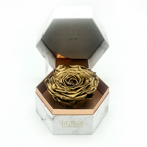 Jewelry Box Hexagon Shape With Preserved Flowers